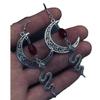 Cross-Border Gothic Ruby Moon Snake Pendant Vintage Earrings