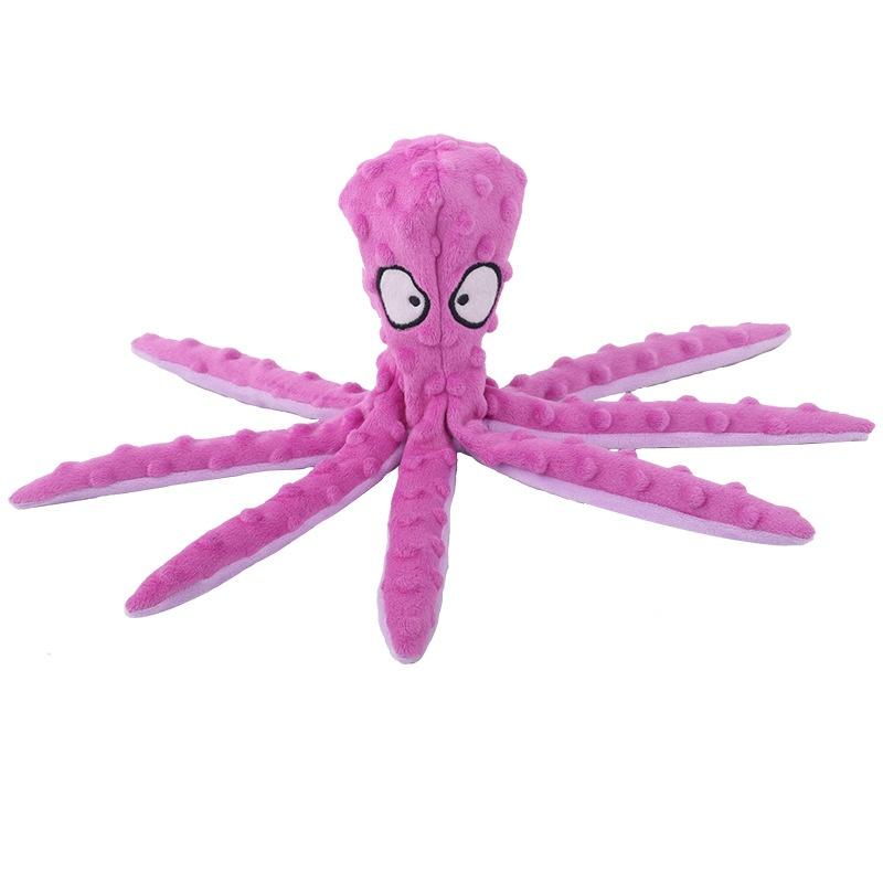 Octopus Shaped Plush Dog Toy with Sound Anti-Bite Interactive Chew Toy for Small Medium Large Dogs Teeth Cleaning Pet Supplies