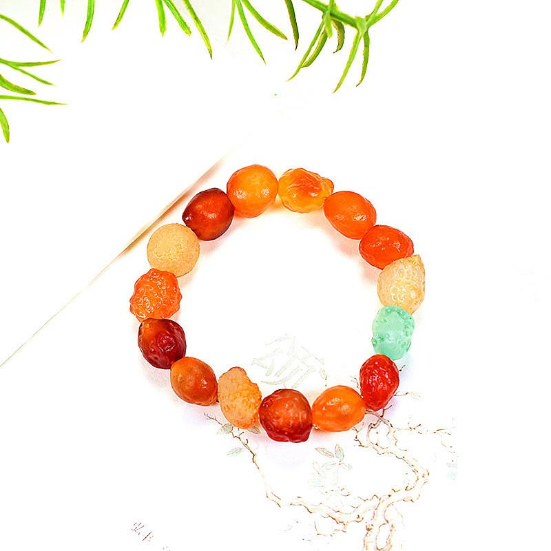 Natural Rainbow Agate Raw Stone Bracelet Colorful Candy Fashionable Jade Bracelet