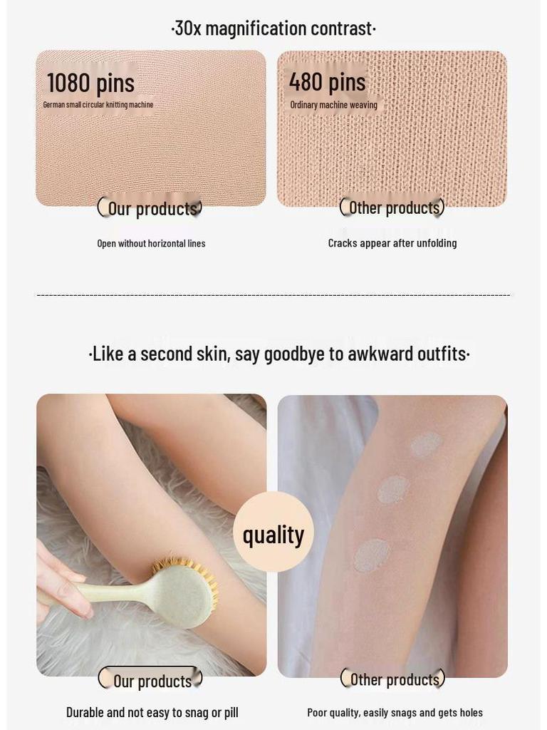 Super Thick Fleece-Lined Nude-Look Stirrup Pantyhose - Women's Autumn/Winter Base Layer Stockings (400g)