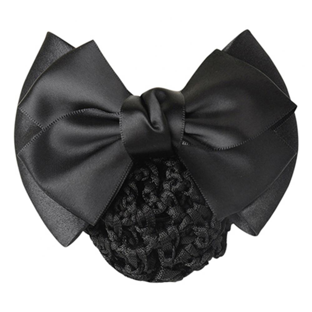 Hair Bun Cover Hairnet Lady Pro Bow Hair Clip Cover Bowknot Bun Snood Hairnet Bun Hair Net Ballet Dance Skating Crochet Hairnet