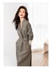 2025 Autumn V-neck Waist-Cinching Slimming Shirt Dress for Women