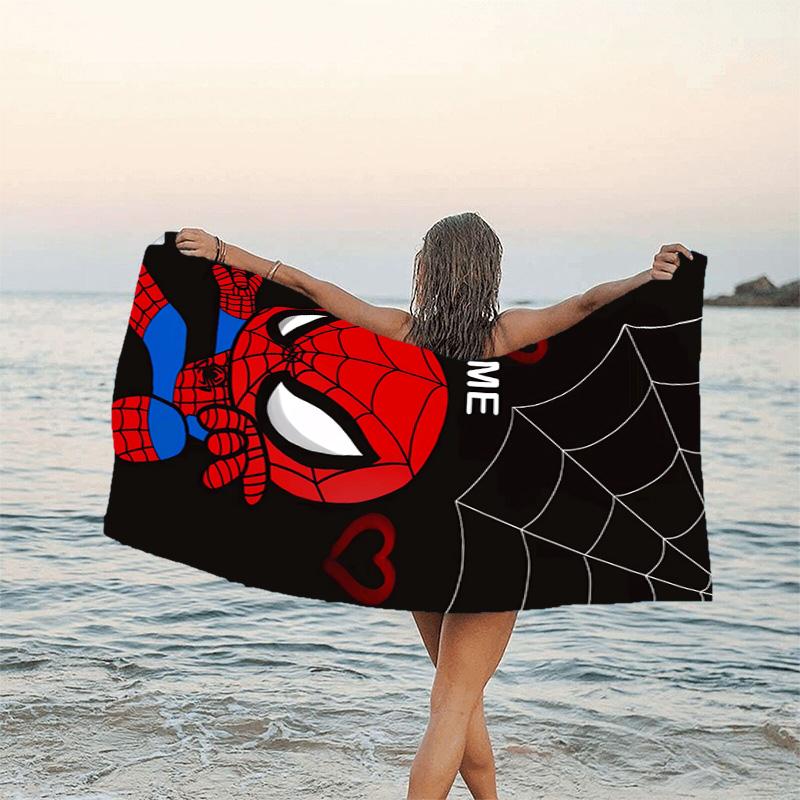 1pc Spider Man1 Beach Towel with Custom Name, Beach/Swimming/Bath/Picnic/Camping Towel, Suitable for Seaside Beaches