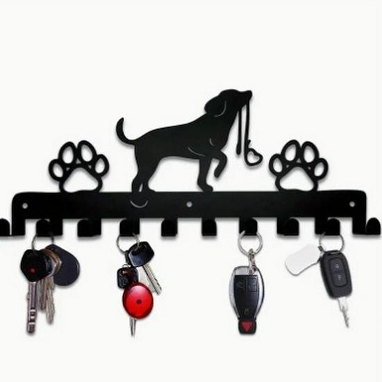 Temu Mini Metal Dog Paw Key Holder - Wall-Mounted Pendant Ornament Longest Side 26cm
