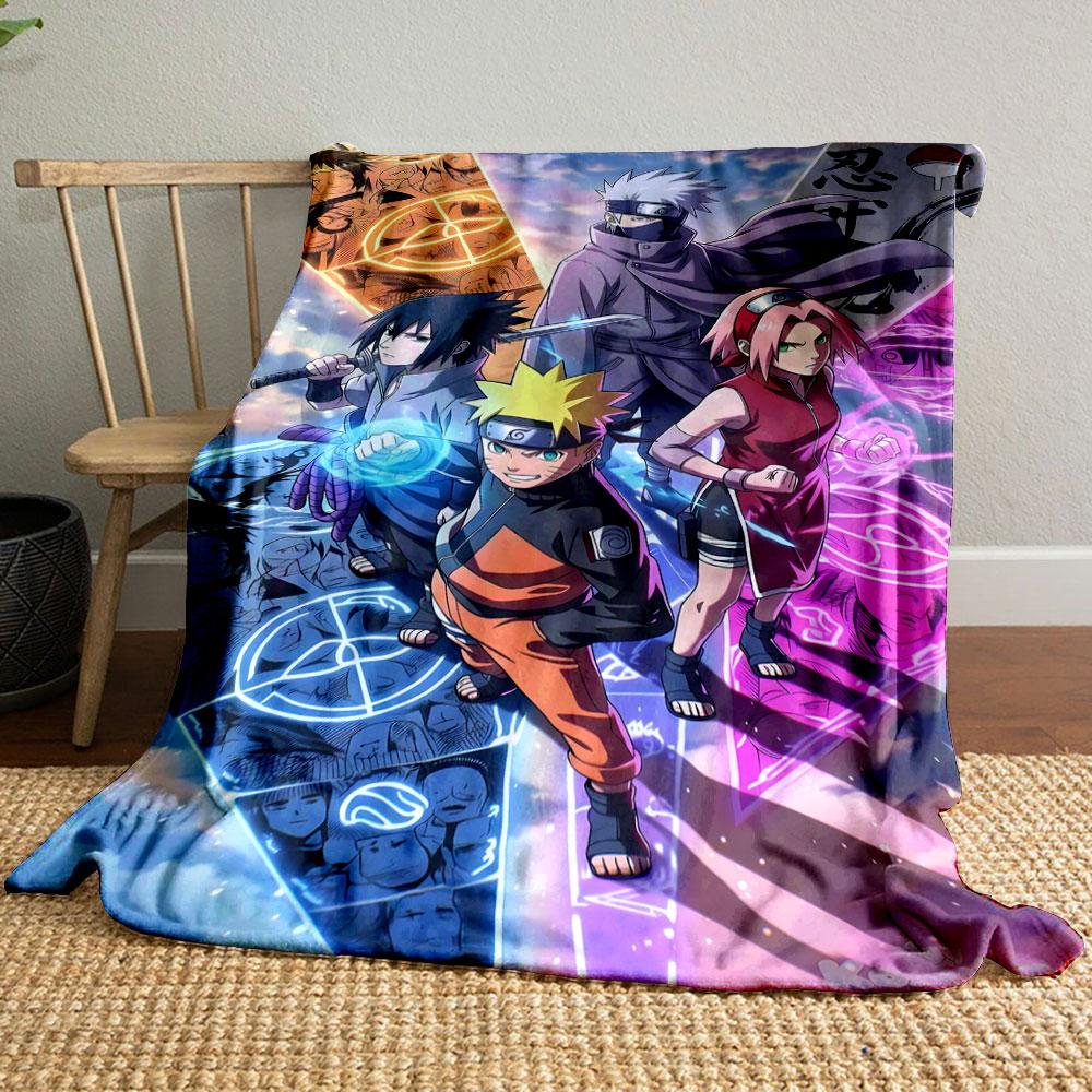 Naruto Team Epic Anime Design Patterned Blanket, Flannel, Suitable for All Seasons, Home Decor, Warm and Cozy