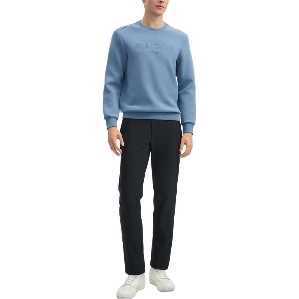 FILA Lifestyle White Series Solid Color Fashion Casual Fleece Straight Leg Knit Sports Pants Men bottoms Black F11M443604FBK