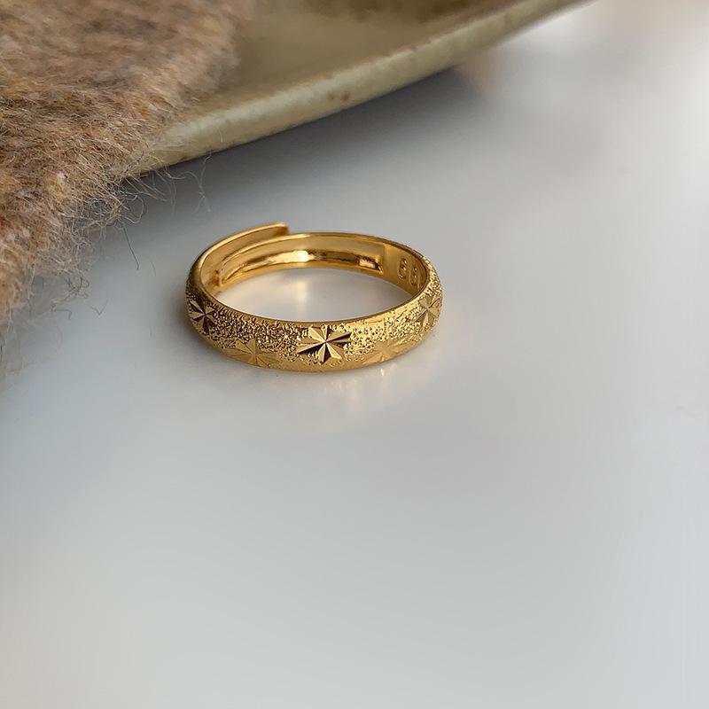 Gold-Plated Zirconia Flower Pleated Ring - High-End Fashion Luxury Index Finger Jewelry.