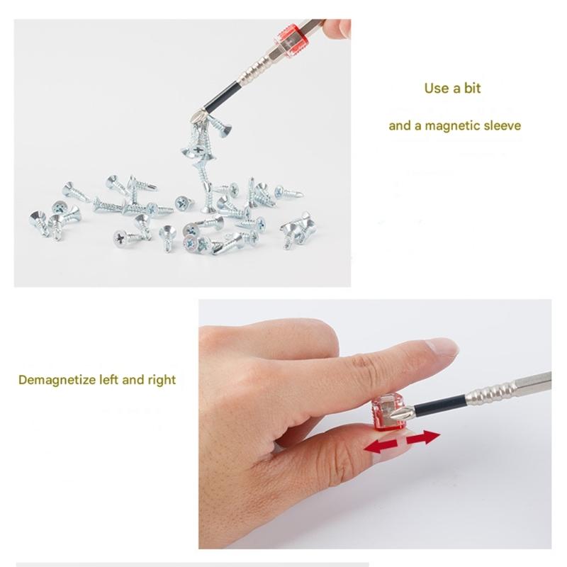 1/4inch Hex Screwdriver Magnetic Tool Magnetizer Demagnetizer For Quick Use Lightweight Portable Design