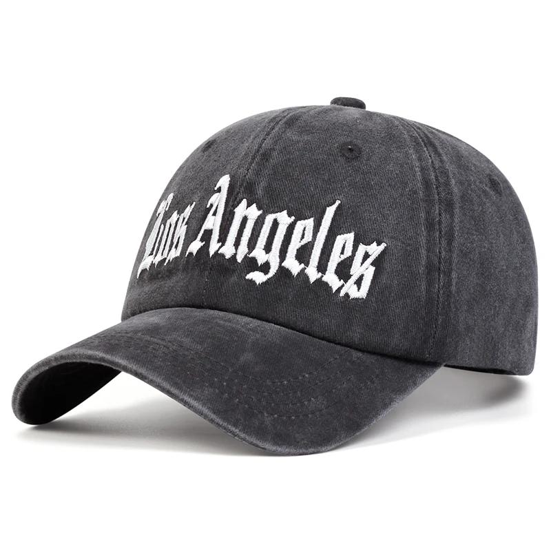 Unisex LOS ANGELES Personality Embroidery Wash Baseball Caps Spring Autumn Outdoor Adjustable Casual Hats Sunscreen Hat Cap