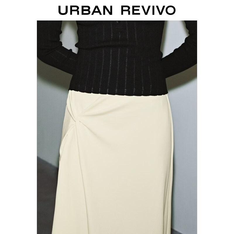 UR 2026 Women's Elegant Twisted Midi Skirt