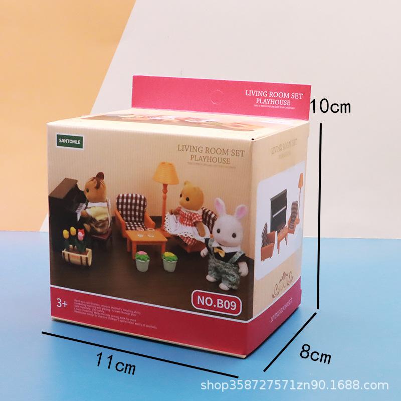 Children'S Play House Simulation Mini Sofa Piano Miniature Model Toy Doll House Living Room Small Ornament Toy