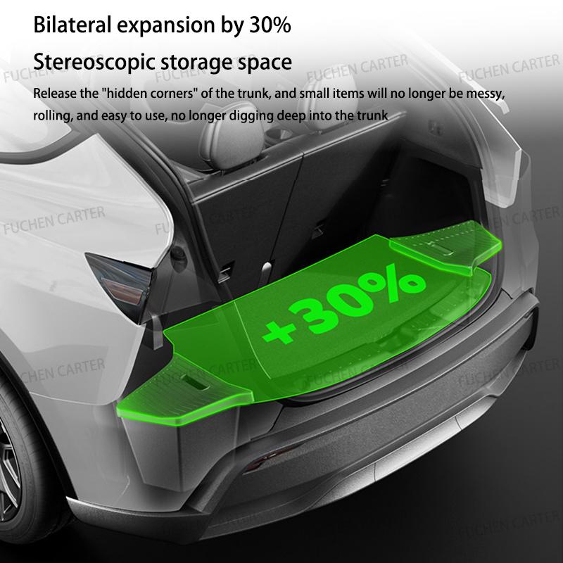For Tesla NEW Model YL 2026 Rear Trunk Side Storage Box Cargo Organizer TPE Bin Box Flocking Mat Partition Board Accessories