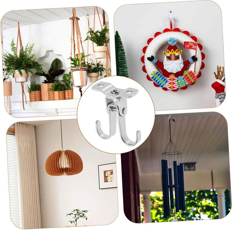 2/4pcs Stainless Steel Ceiling Plant Hooks Ceiling Mount Hanger For Home Residential Office Use