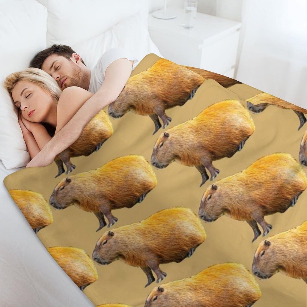 Chilled Capy Throw Blanket Luxury St Flannel Blankets For Bed Stuffeds Blankets