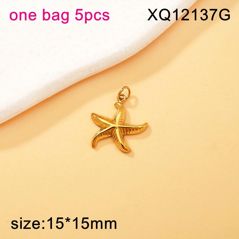 Titanium Steel Starfish & Seashell Ocean Style Pendant for DIY Necklaces & Bracelets