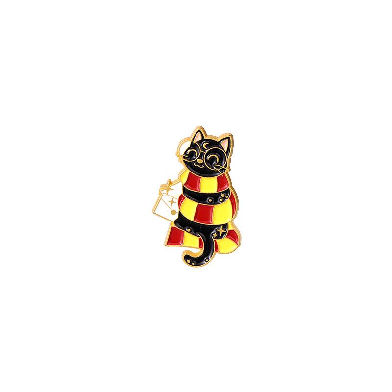 

Cute Magic Black Cat Dark Sorcerer Cartoon Alloy Badge Girl Boy Kid Backpack Hat Clothes Collar DIY Decorative Anime Animal Pin