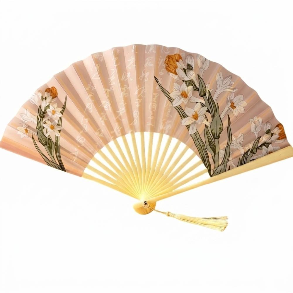Exquisite Ancient Style Printing Folding Fan Vintage Handheld Fan Bamboo Fan Classical Dance