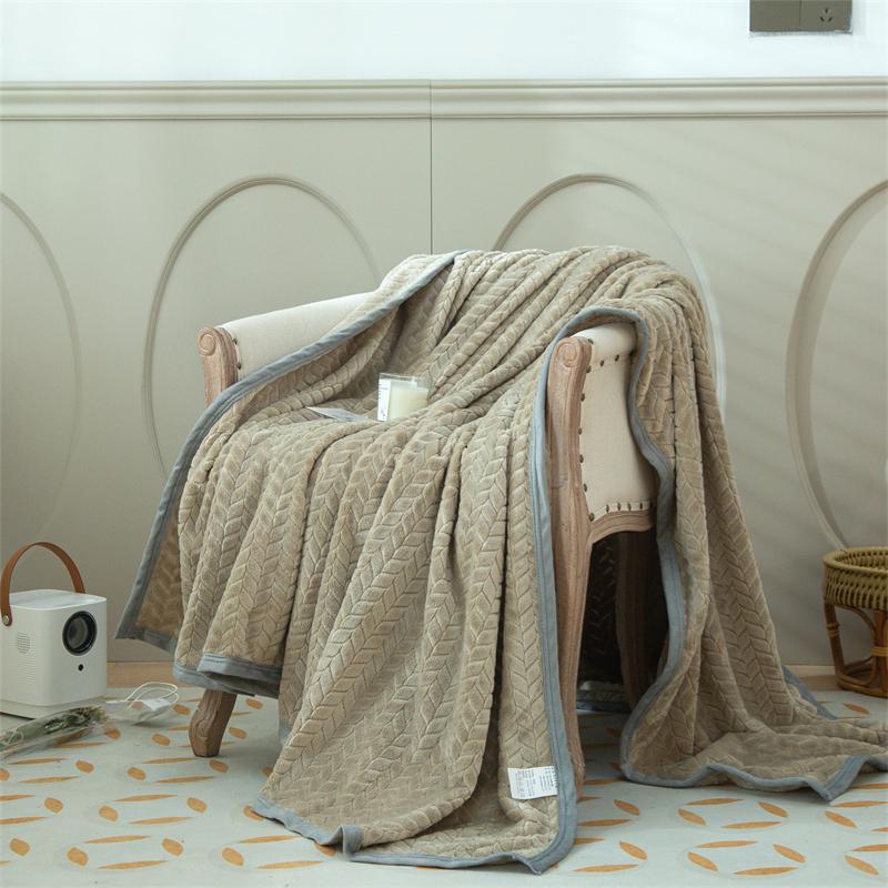 Einfarbig Waffelstruktur Decke Korallenvlies Decken, Weiche Warme Sofadecke Schlicht Elegant Klimadecke