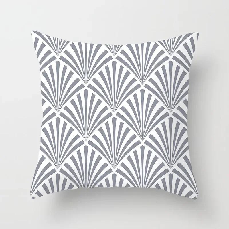 Gray Geometric Printing Sofa Cushion Cover Pillowcase Home Decor Party Car Bedding