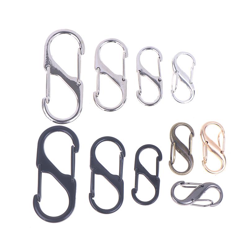 10Pcs S Hooks Eco-Friendly Metal Key Clip Camping Secure Backpacks Fastener Carabiner Keychain Stable Wilderness Survival Tools