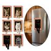 Oil Painting Style Wooden Frame Fridge Magnets 3D Wacky Cat Refrigerator Magnets  Home Decoration