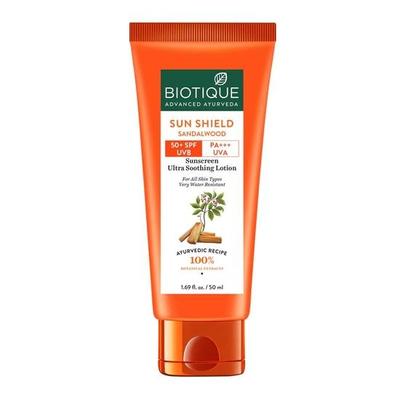 Bio Sandalwood Sunscreen Ultra Soothing Face Lotion, SPF 50+  Fair and Moisturized| Water Resistant| For All Skin Types| 50ml