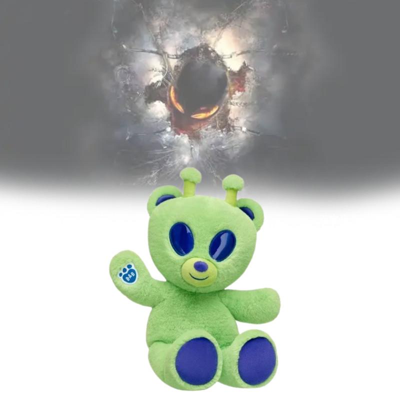 Alien Green Bear Cute Cartoon Plush Toy Durable Short Childhood Doll Collection