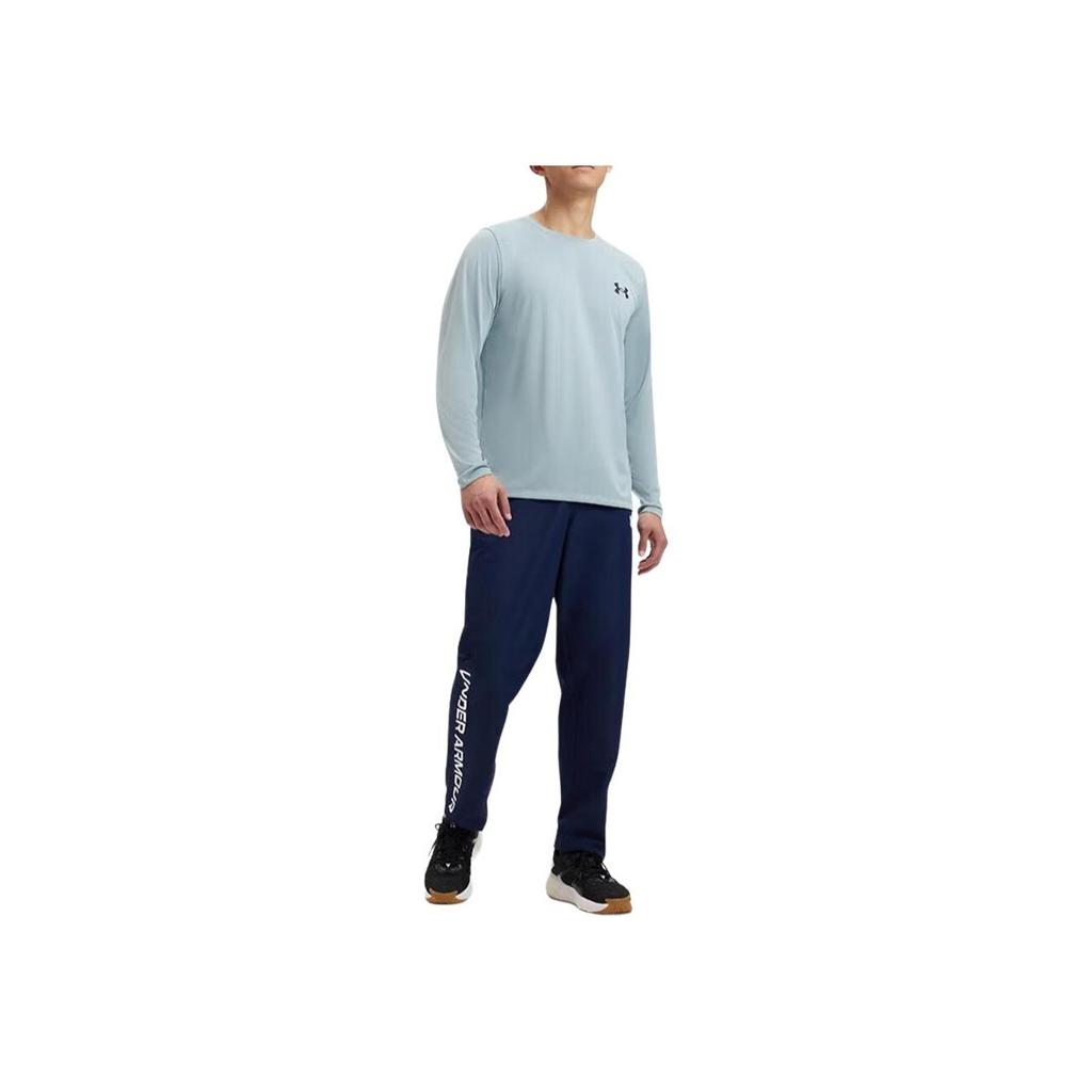 Under Armour Ss25 Ef Perf Graphic Logo Fashion Training Comfortable Long Sleeve T-Shirt Men Tops Sky-Blue 6007557-465