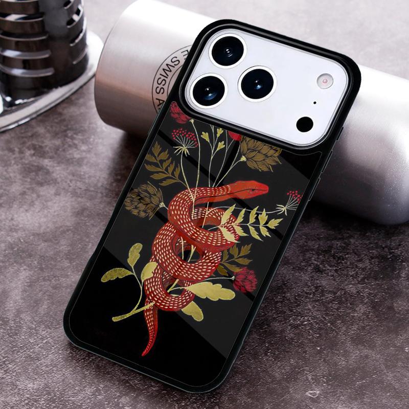 Snake Flower Phone Case For iPhone 17,16e,15,14,13,12,11,Mini,Pro,MAX Soft Silicone Cover