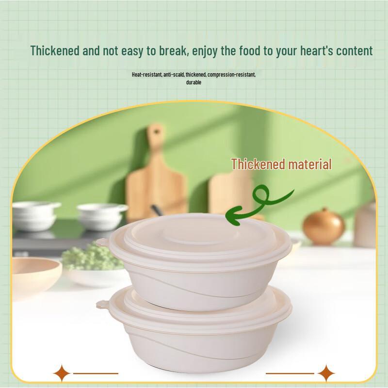 Biologisch abbaubare runde Einweg-Essensboxen aus Maisstärke