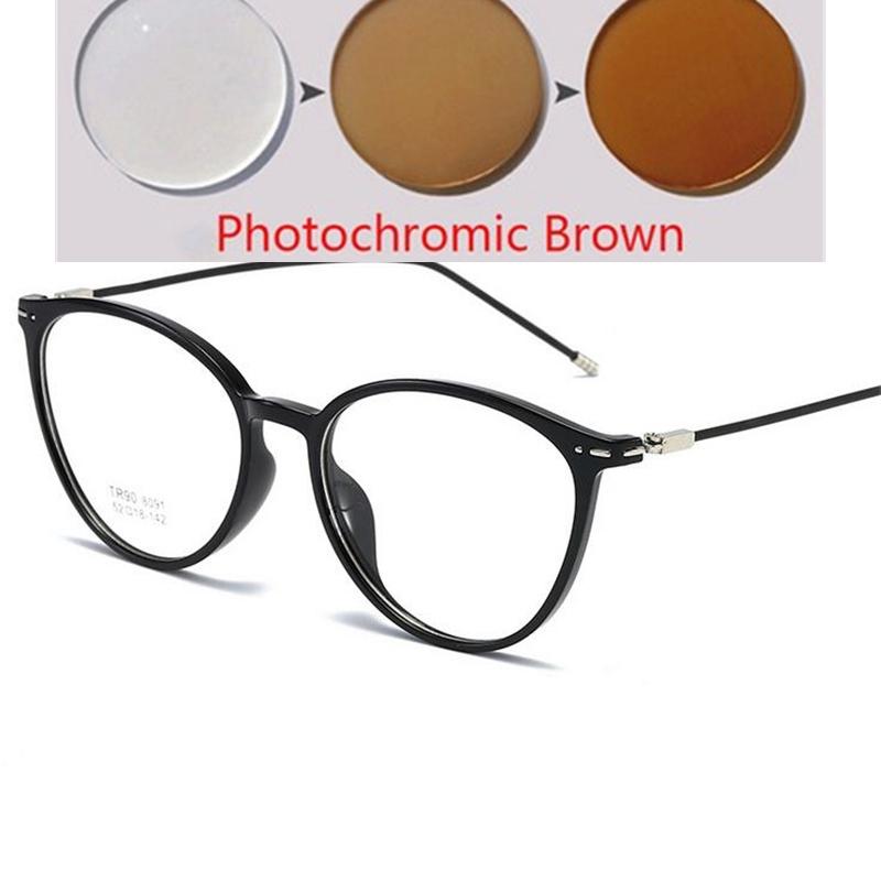 Transparent Gray Oval Nearsighted Glasses Ultralight  Steel Wire Leg Prescription Eyeglasses Diopter 0 -0.5 -1.0 To -6.0