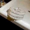 Elegant Crystal Imitation Pearl Bracelet Fashion Stretchable Pearl Cuff  Wedding