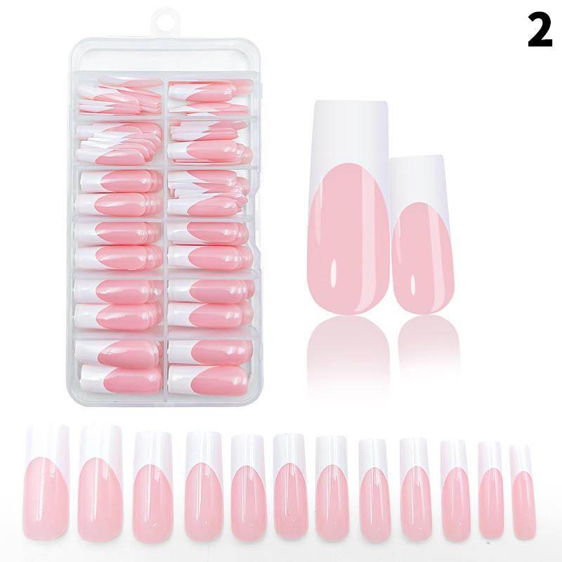 120 buc/cutie Unghii French Press On Nude Roz Mat 12 mărimi Pătrate Extra Lungi Acoperire Completă Gel Moale Vârfuri Unghii False Extensie Unghii