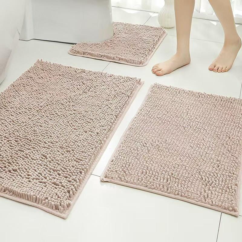 Toilet Mat U-Shaped Bathroom Carpet Bathroom Non-Slip Luxury Chenille Bath Mat U-Shape-Ultra Soft Absorbent Plush Carpet Washable Quick Dry