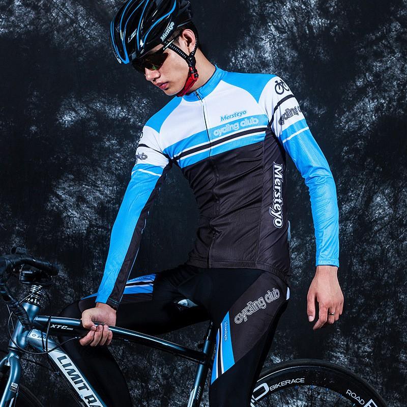 Mens Cycling Jersey Shorts Set Long Sleeve Bike Apparel Mountain Road Biking