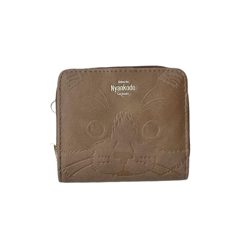 

[K-PARTS] Jimbocho Nyankodo bifold round zipper wallet cat lover Cat cat cat cat wallet compact BOX coin purse wallet multifunctional card storage