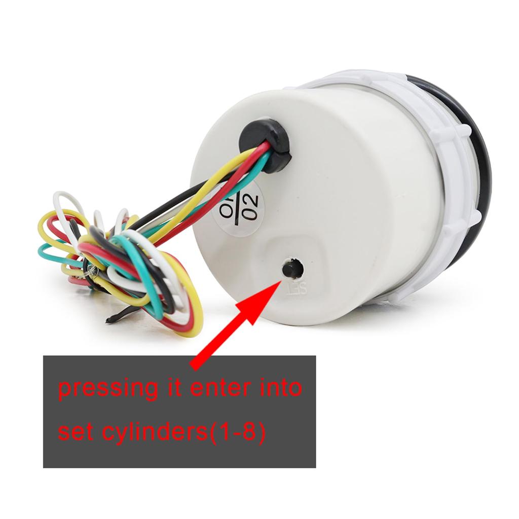 Car Tachometer,Car Tachometer 8000 RPM Gauge Tachometer Diameter 55mm for 1-8 Cylinder Gas Engines