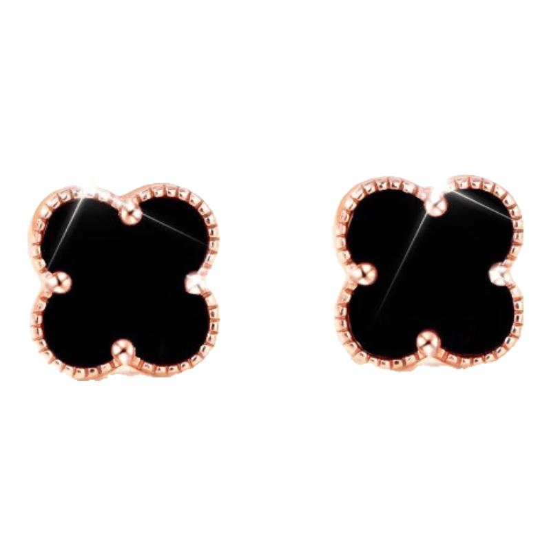 Four-Leaf Clover Sterling Silver Stud Earrings
