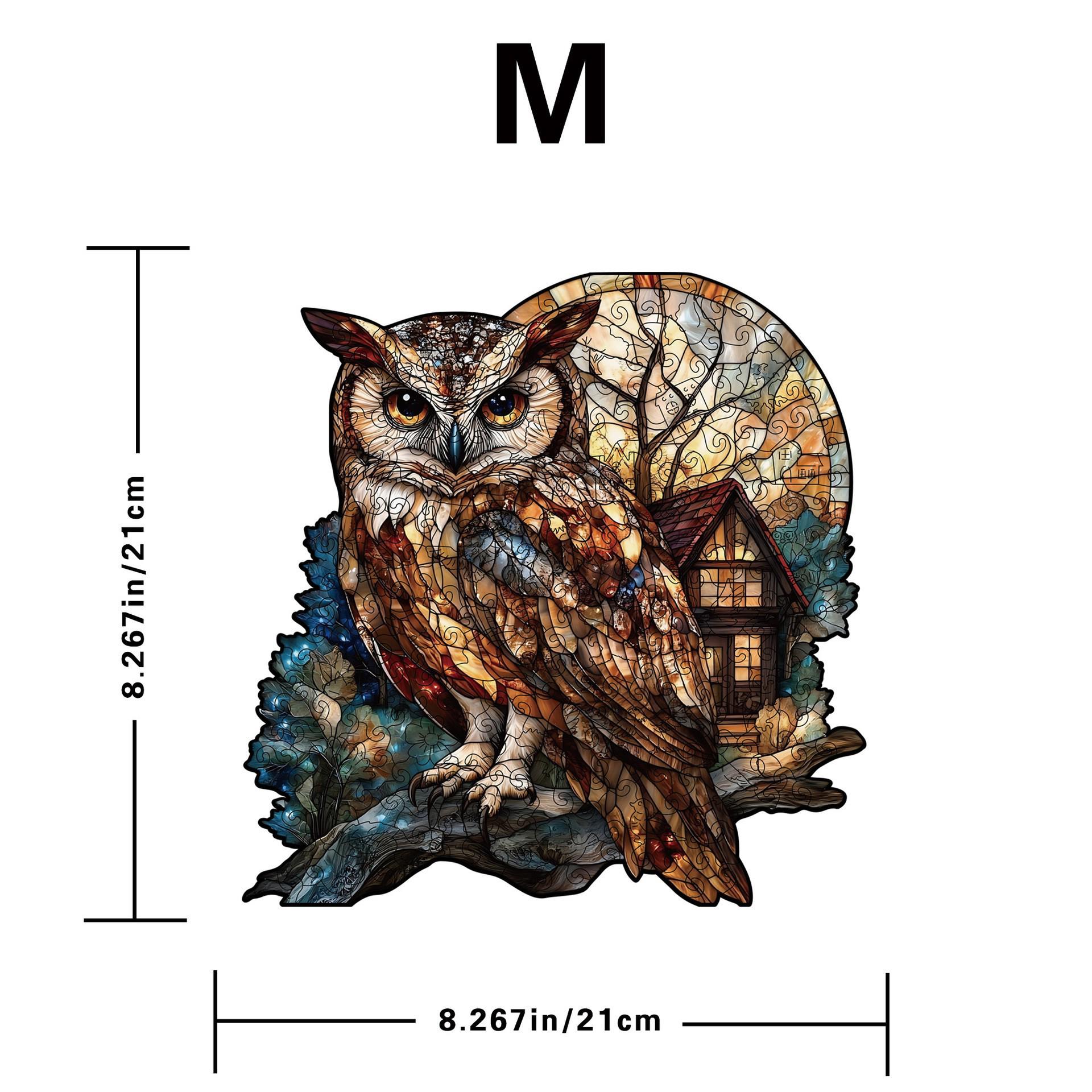 Wacocetoy Wooden Cat Owl Puzzle: Handmade Irregular Shape Money Box Style Game.