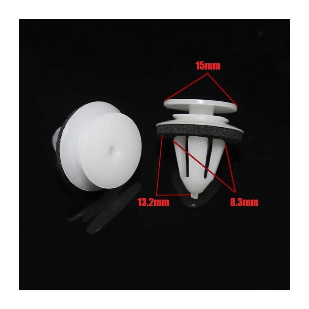 rxonoiw 20pcs 8mm Hole Car Door Trim Panel Clip Bumper Engine Cover Fender Fastener White Plastic Retainer Rivet