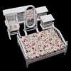 6Pcs 1:12 Dollhouse Miniature White Wooden Bedroom Furniture Set Doll House