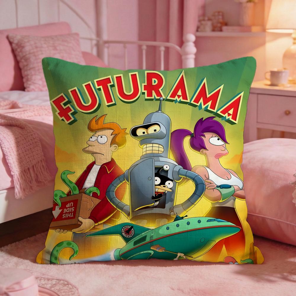 FFuturamas Classic Anime Cushion Cover Premium Comfort Reversible Pillow Cove Two In One Design For Any Room  Car Interior