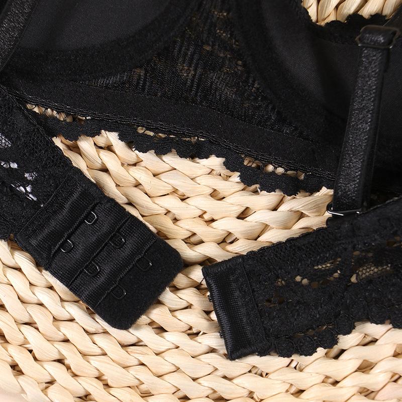 Sexy lingerie babes gather perspective anti-sagging thin lace bra