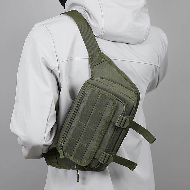 Men Tactical Fanny Pack Nylon Waist Bag Multifunctional Chest Bag Large Capacity Waterproof Hiking Sports Bag Cycling Travel Bag