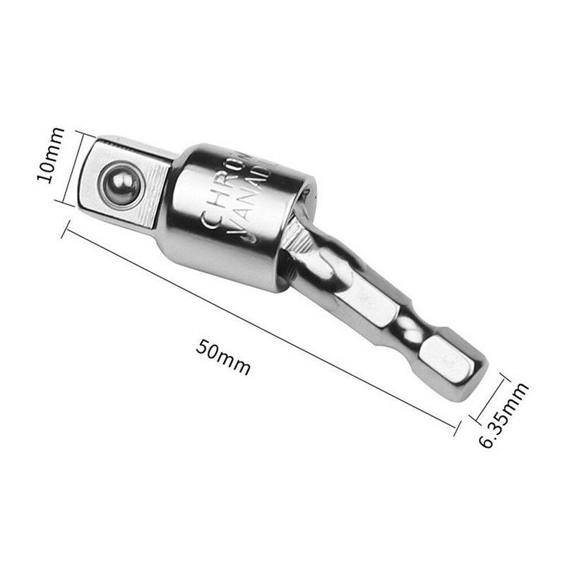 Versatile And Durable 1/4" 3/8" Hex Shank Drill Bit Wrench Socket Adapter Drive Ratchet Extension Tool