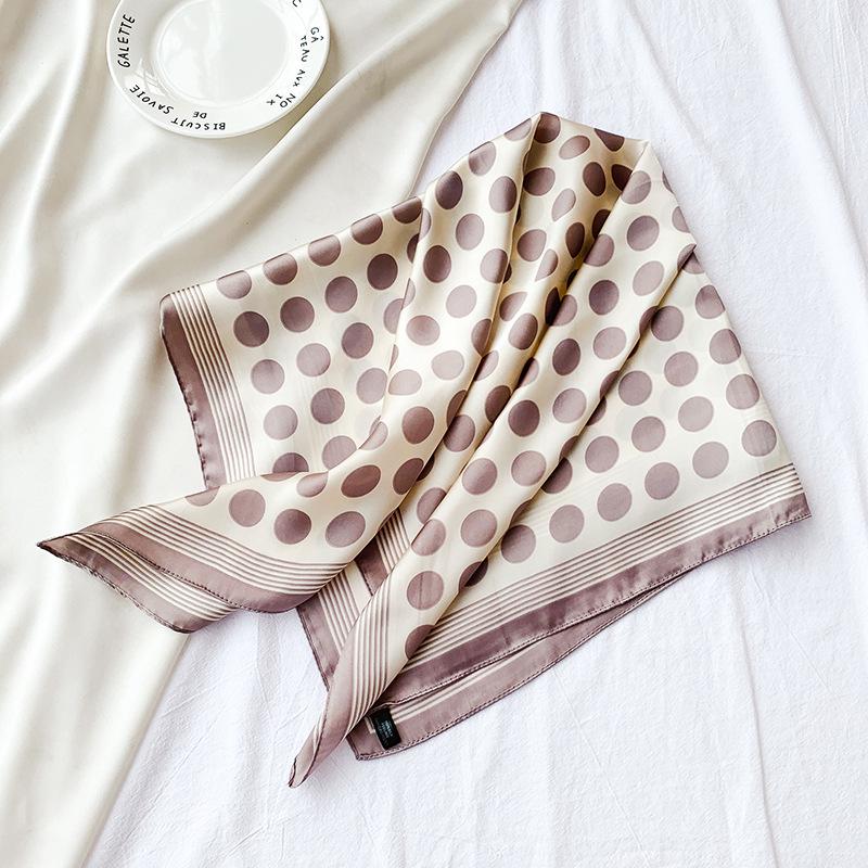 

Весенний шарф в горошек из искусственного шелка: Модный, универсальный, элегантный декор. 70*70cm абрикосовый