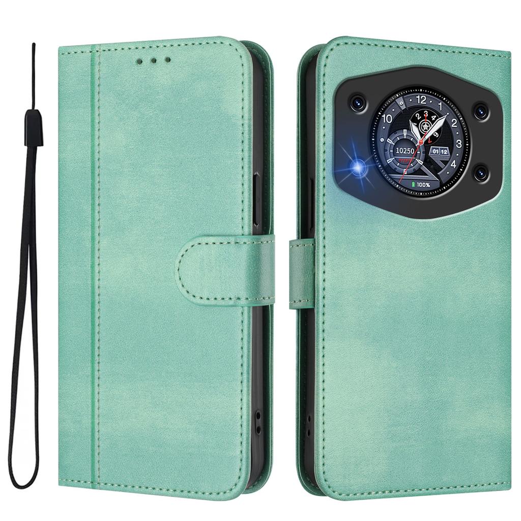 Luxuriöse Einfache Linien Lederhülle Für Cubot P80/Cubot P50/Cubot A10/Cubot Max 5/Cubot A30 Kartenfächer Magnetische Anziehung Aufsteller Stoßfestes Flip-Cover