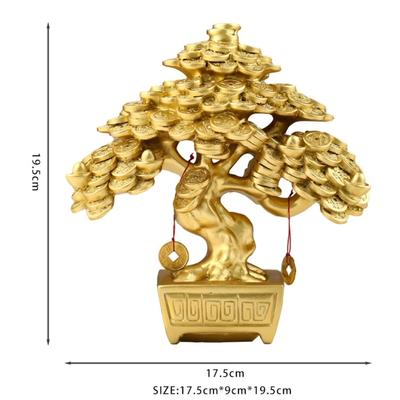 Shake Money Attract Wealth Tree Resin Decoration Items Home Room Mascot Ornaments Art Office Fengshui Accessories Opening Gifts