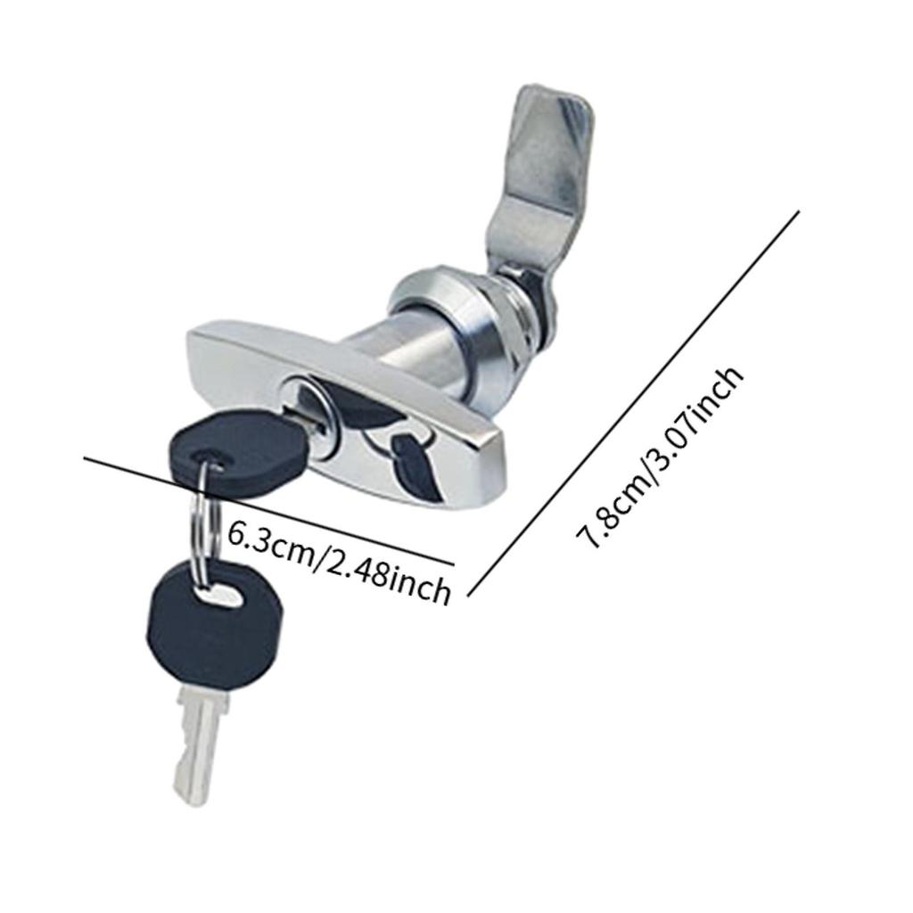 T Handle Door Lock Latch Stainless Steel Multifunctional Easily Install for Cabinet Drawer Replacement Accessories
