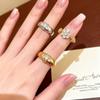 Customizable Elegant Flower Design Adjustable Ring for Women - Fashionable and Versatile Jewelry Accessory for Index Finger.